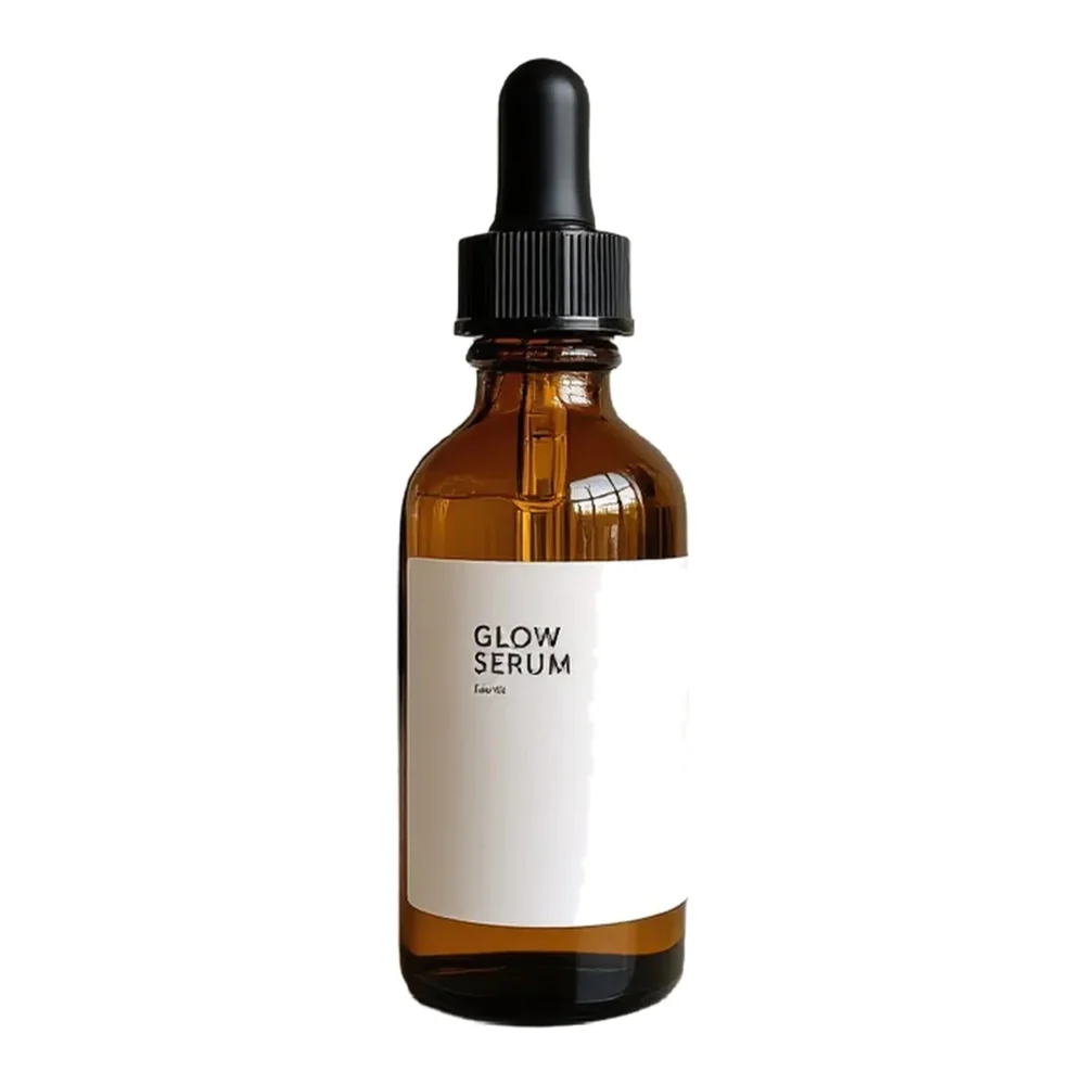 A transparent serum cutout placed on white on a square canvas with a 5% margin