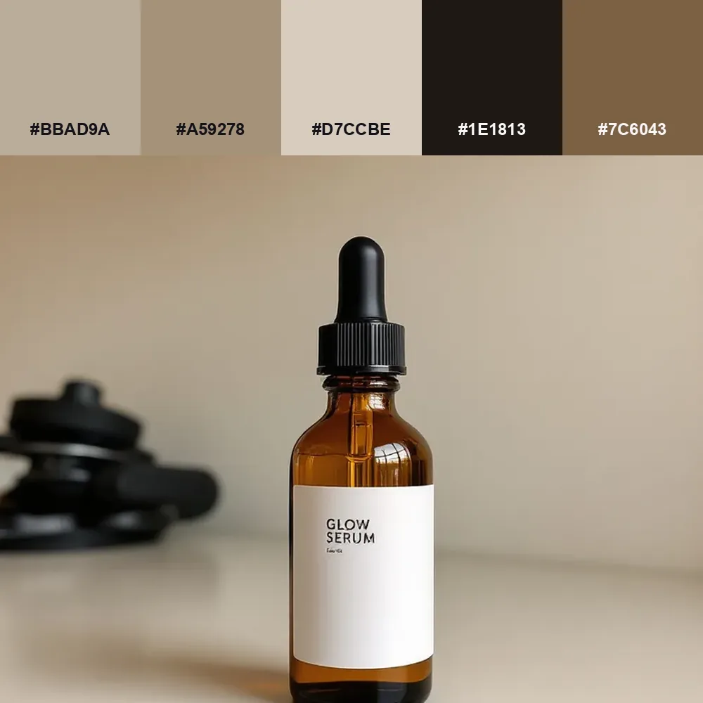 Five colors pulled from this product photo, with HEX codes ready to copy